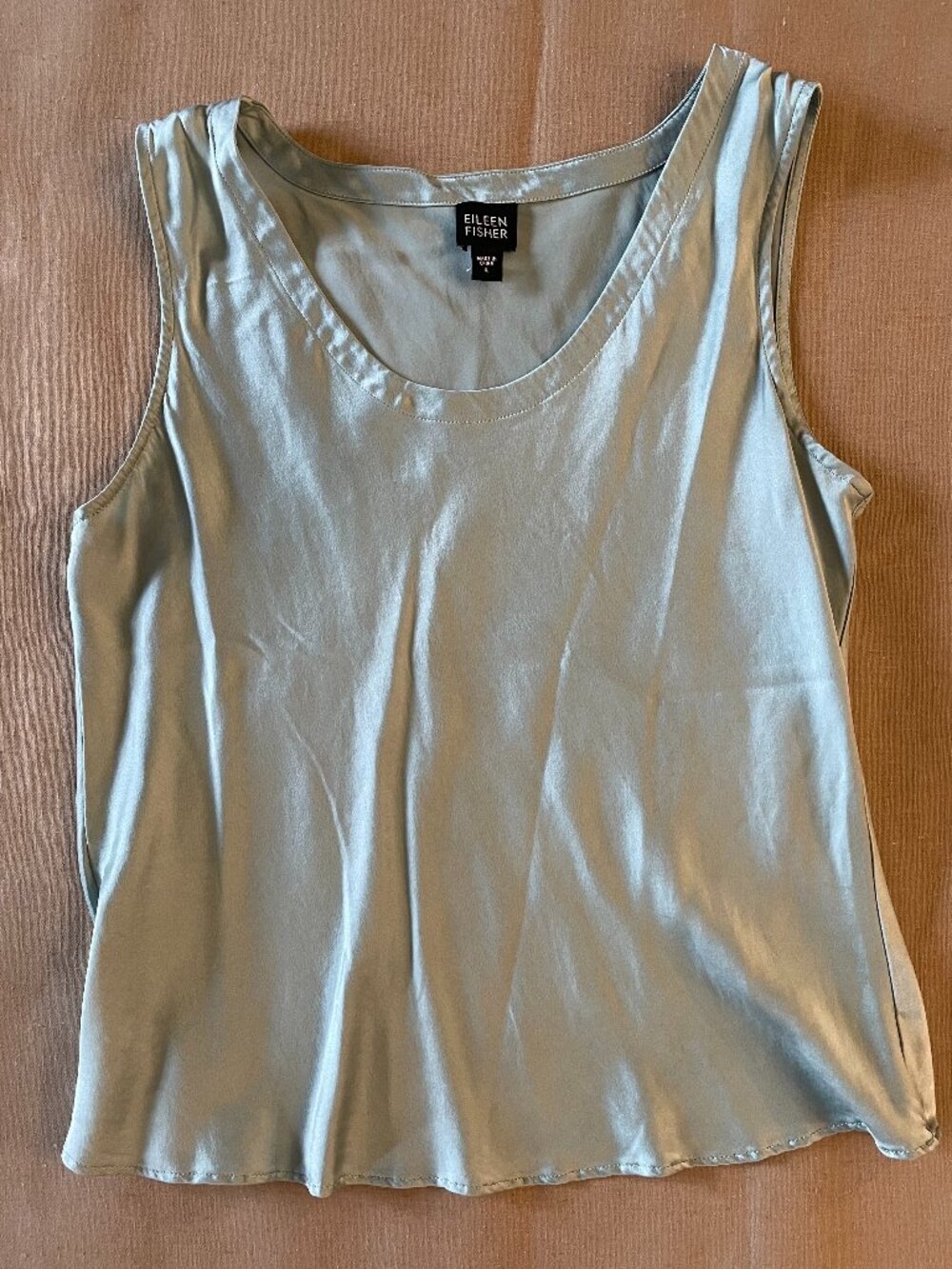 Eileen Fisher Silk Camisole Size Lg Pale Seafoam Green Luxury Capsule Timeless